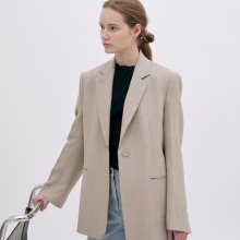 overfit linen jacket (beige)