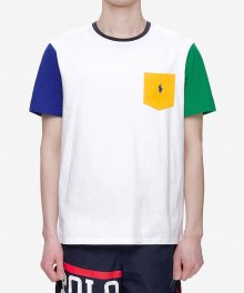 커스텀 슬림 핏 포켓 티셔츠-멀티