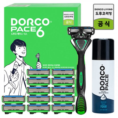 도루코(Dorco) 페이스6 면도기획세트 2호(면도기+면도날 총13입+74Ml 쉐이빙폼) - 39,900 | 무신사 스토어