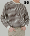 86로드(86ROAD) 2809 Stripe t-shirt (BROWN)