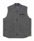 Overdyed Work Vest Charcoal