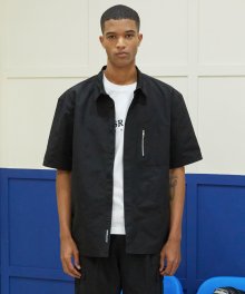Over Fit Sleeve Shirt - BLACK