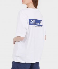 Square Graphic Neck T-Shirt - WHITE