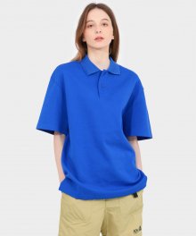 Oversize Pique T-Shirt - BLUE