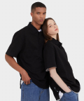 Oversize Pique T-Shirt - BLACK