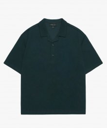 Open Collar T-Shirt - BLUE GREEN