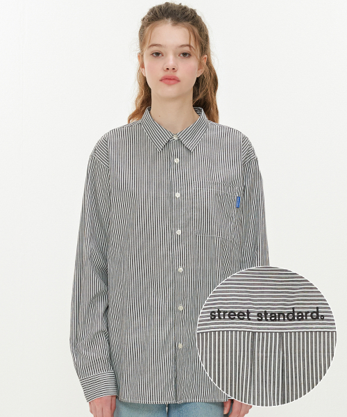 스트리트 스탠다드(streetstandard) S-LOGO STRIPE SHIRTS