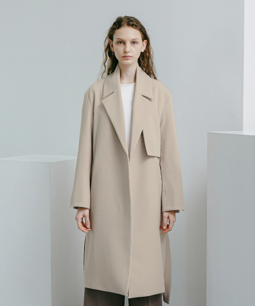 Женский минималистичный тренч без пуговиц (beige)