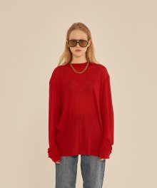 LONG SLEEVE SEE-THROUGH T-SHIRT (RED)