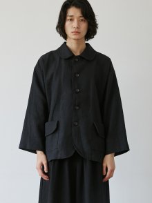 unisex linen wind jacket black