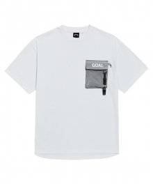 NYLON METAL POCKET SHORT SLEEVE TEE - WHITE