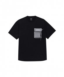 NYLON METAL POCKET SHORT SLEEVE TEE - BLACK