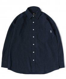 [KNITTED X OLDIES BUT GOODIES] 린넨 베이직 원포켓 셔츠 NAVY