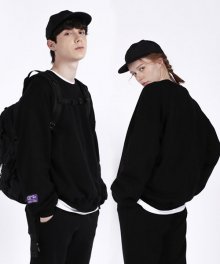 [UNISEX] 먼트 바이오워싱 맨투맨 (블랙)