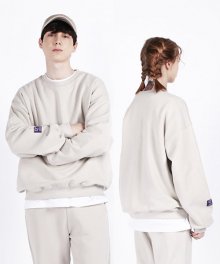 [UNISEX] 먼트 바이오워싱 맨투맨 (애쉬베이지)