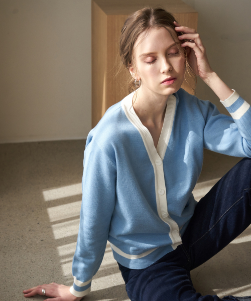 엽페(yuppe) COLOR CARDIGAN_SKY BLUE