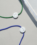 봉보(BONBEAU) Smile blue green string Bracelet 실버코인 블루 그린 실팔찌 매듭팔찌