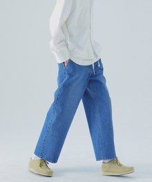 Minimal Wide Denim Pants_ Mid Blue