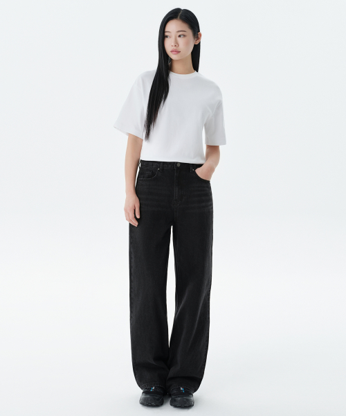 무신사 스탠다드 우먼(musinsastandardwoman) 우먼즈 와이드 데님 팬츠 [워시드 블랙]