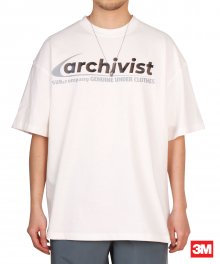 부메랑 로고 숏 슬리브 오버 티셔츠 400그램_오프화이트