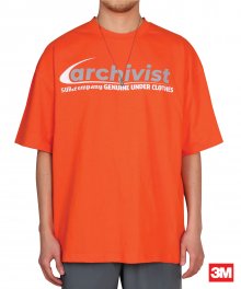 부메랑 로고 숏 슬리브 오버 티셔츠 400그램_오렌지