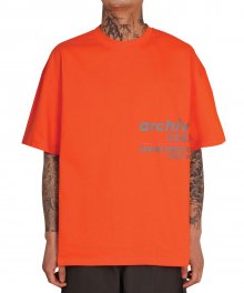 사이드 로고 숏 슬리브 오버 티셔츠 400그램_오렌지