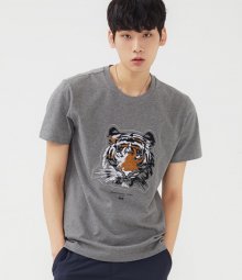 백두산 호랑이 라운드 티셔츠(LOVE KOREA EDITION) 그레이