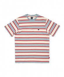 STRIPED W SS T-SHIRT (RED)