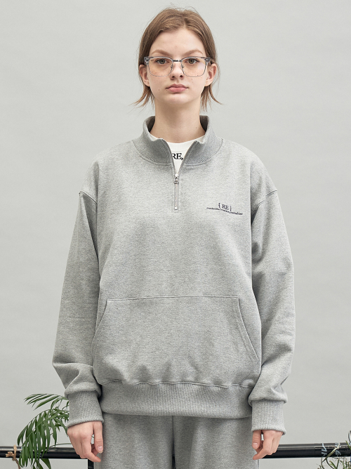 RE braces logo half zipup mtm (gray)