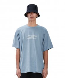 WAVY SLOGAN LOGO TEE blue gray