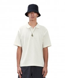 TAPED SEAM SHORT SLEEVE PIQUE SHIRT ivory