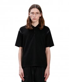 TAPED SEAM SHORT SLEEVE PIQUE SHIRT black