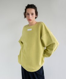 Reversed face sweat shirt (Lime) [Unisex]