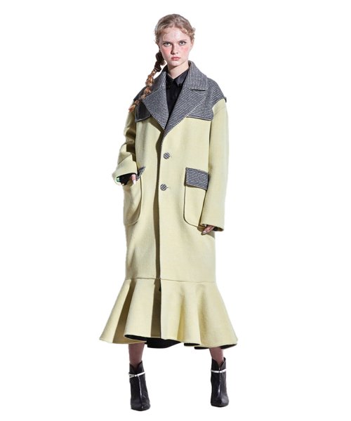 Пальто с оборками Yellow Gray