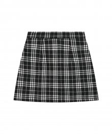 C GLITTER CHECK MINI SKIRT_BLACK