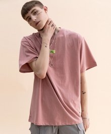 피그먼트 라벨 티셔츠 (핑크)
