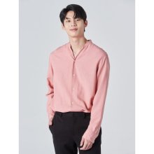 [리넨 블렌디드] 핑크 솔리드 밴드넥 셔츠 (420364CY1X)