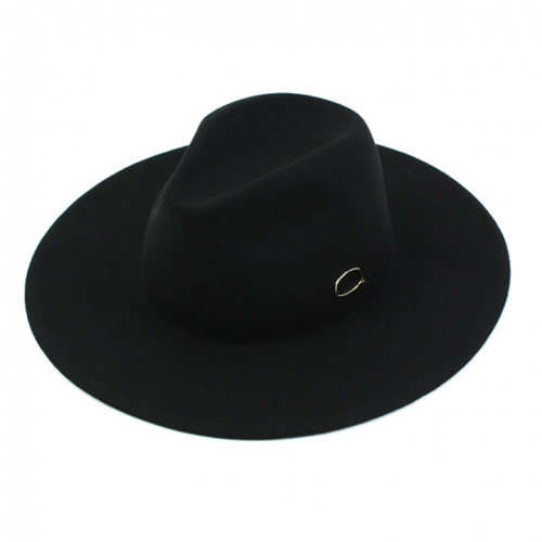 Gold Bubble Wool Black Fedora 울페도라