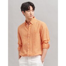 [SLIM] 오렌지 리넨 마이크로 체크 셔츠 (BC0364A258)