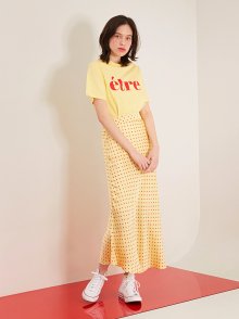 YELLOW JULY DOT SILKY SKIRT