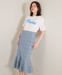 BLUE KATE MIXED CHECK SKIRT