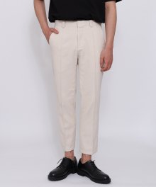 CHINOS PINTUCK CROP JEANS(WHITE)
