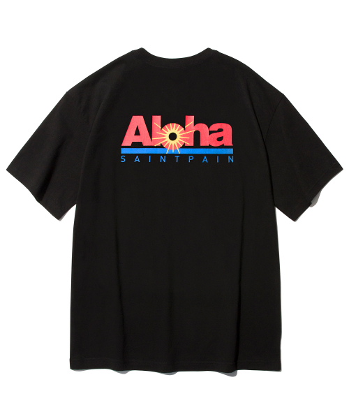 MUSINSA SAINTPAIN 20S SP ALOHA LOGO T SHIRT BLACK