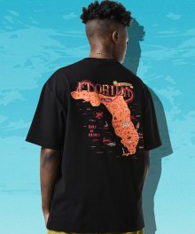 플로리다 맵 오버핏 반팔티 블랙