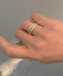티오유(TOU) CL132 Layered Silver Matte Ring