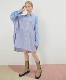 PAJAMA LONG SHIRT STRIPE-BLUE