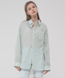 Overfit pastel linen color shirt_green