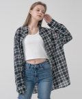 Overfit endless check shirt_ivory