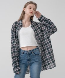 Overfit endless check shirt_ivory