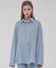 Overfit linen shirt_blue